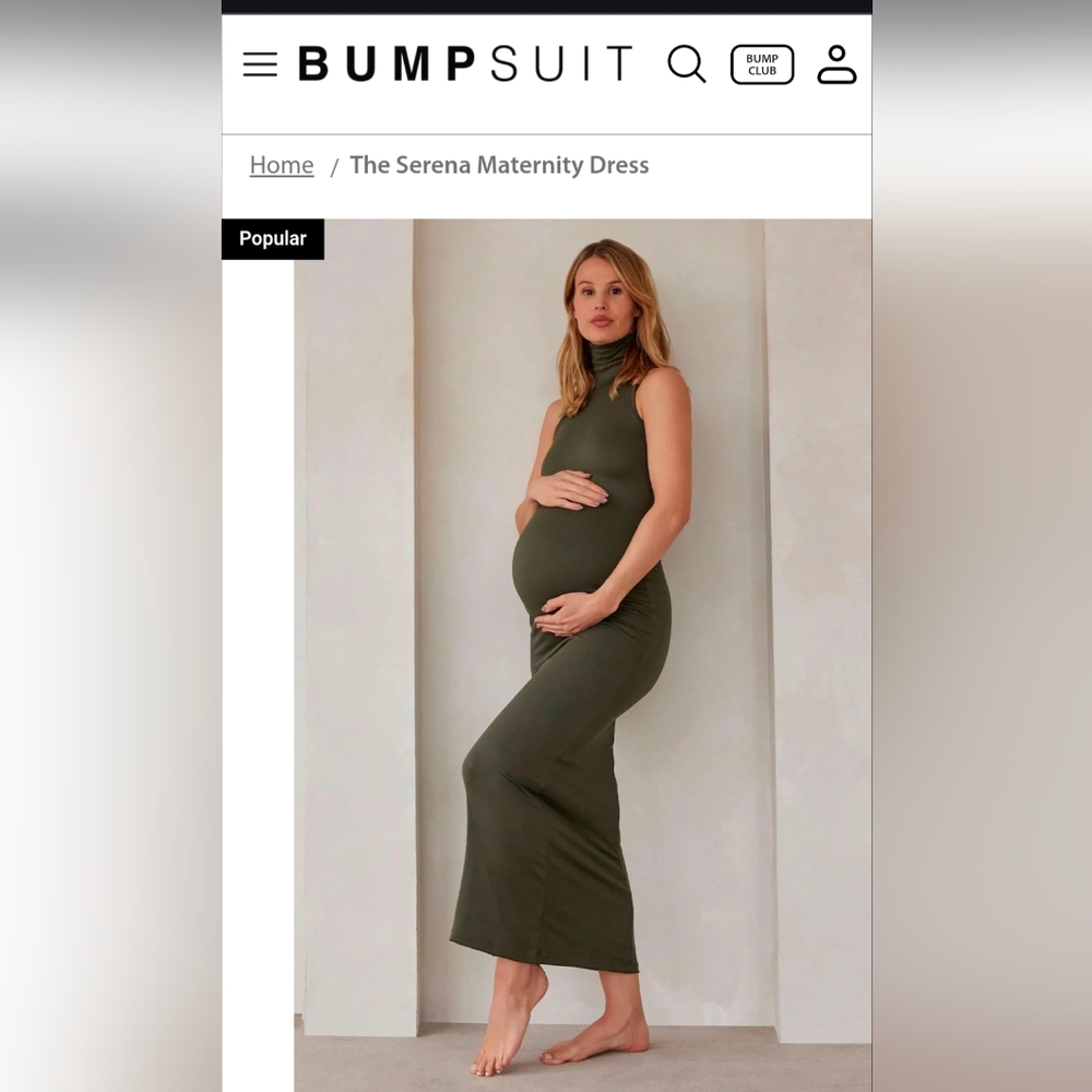 Bumpsuit Olive Green Maternity Serena Maxi Dress